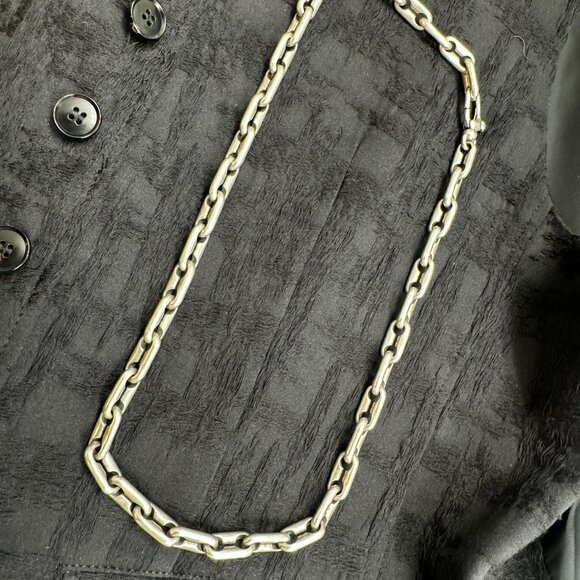 JOHN VARVATOS "Soda Top" Link Chain Necklace in Sterling MSRP $1158 - Picture 2 of 7